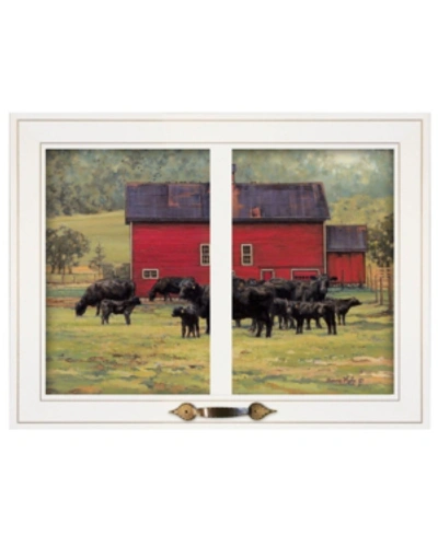 Trendy Decor 4u By The Red Barn Herd Of Angus By Bonnie Mohr, Ready To Hang Framed Print, White Window-style Frame, In Multi