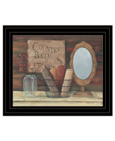 Trendy Decor 4u Country Bath By Pam Britton, Ready To Hang Framed Print, Black Frame, 17" X 14" In Multi
