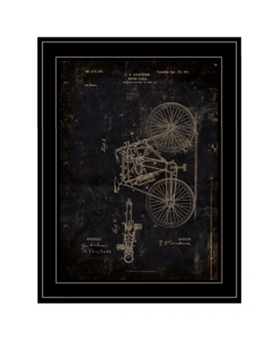 Trendy Decor 4u Motor Bike Patent By Cloverfield Co, Ready To Hang Framed Print, Black Frame, 15" X 19" In Multi