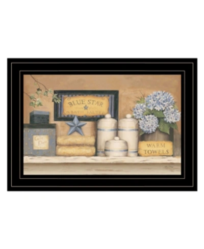 Trendy Decor 4u Warm Towels Deco By Carrie Knoff, Ready To Hang Framed Print, Black Frame, 14" X 10" In Multi