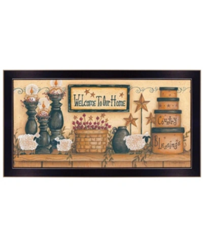 Trendy Decor 4u Welcome To Our Home By Mary June, Printed Wall Art, Ready To Hang, Black Frame, 32" X 18" In Multi