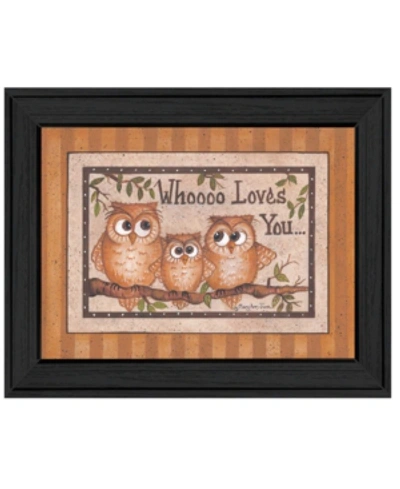 Trendy Decor 4u Whoooo Loves You By Mary June, Printed Wall Art, Ready To Hang, Black Frame, 18" X 14" In Multi