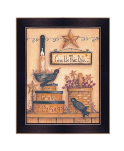 Trendy Decor 4u Give Us This Day By Mary June, Printed Wall Art, Ready To Hang, Black Frame, 18" X 1 In Multi