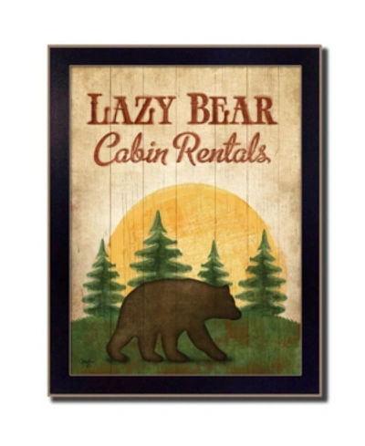 Trendy Decor 4u Lazy Bear By Mollie B., Printed Wall Art, Ready To Hang, Black Frame, 14" X 18" In Multi