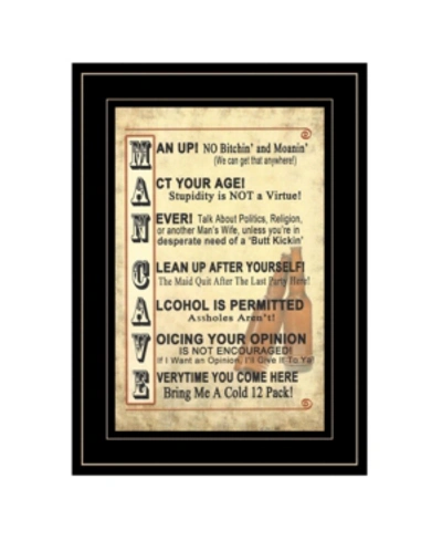 Trendy Decor 4u Man Up By Millwork Engineering, Ready To Hang Framed Print, Black Frame, 11" X 15" In Multi