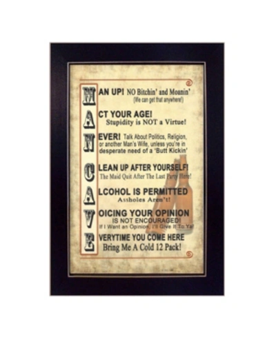 Trendy Decor 4u Man Up By Millwork Engineering, Ready To Hang Framed Print, Black Frame, 10" X 14" In Multi