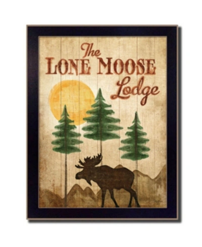 Trendy Decor 4u Lone Moose By Mollie B., Printed Wall Art, Ready To Hang, Black Frame, 14" X 18" In Multi