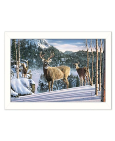 Trendy Decor 4u Morning View Deer By Kim Norlien, Ready To Hang Framed Print, White Frame, 20" X 14" In Multi