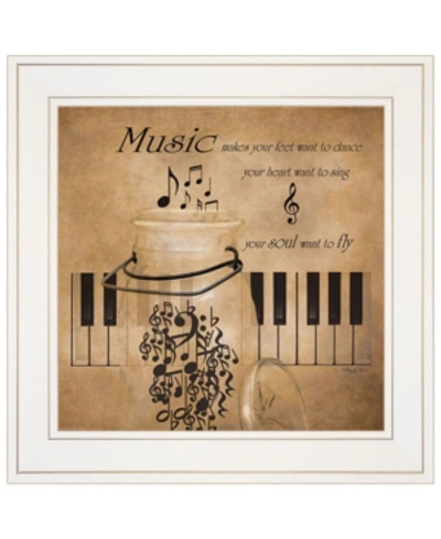Trendy Decor 4u Music By Robin-lee Vieira, Ready To Hang Framed Print, White Frame, 15" X 15" In Multi