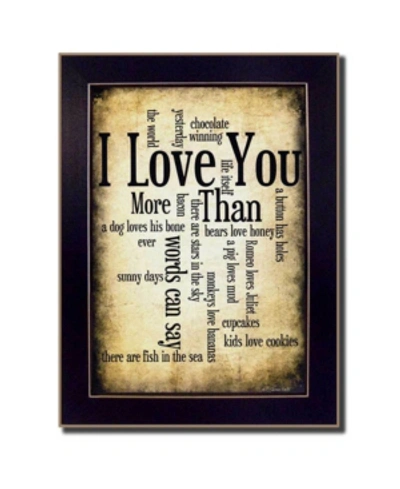 Trendy Decor 4u I Love You By Susan Ball, Printed Wall Art, Ready To Hang, Black Frame, 14" X 10" In Multi