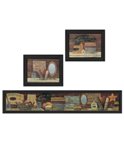 Trendy Decor 4u Country Bath I Collection By Pam Britton, Printed Wall Art, Ready To Hang, Black Frame, 67" X 17" In Multi