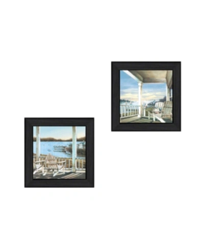 Trendy Decor 4u Lake Side Collection By John Rossini, Printed Wall Art, Ready To Hang, Black Frame, 28" X 14" In Multi