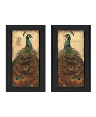 Trendy Decor 4u Peacock Collection By John Jones, Printed Wall Art, Ready To Hang, Black Frame, 22" X 20" In Multi