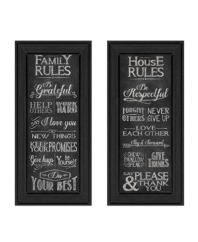 Trendy Decor 4u Family And House Rules Collection By Susan Ball, Printed Wall Art, Ready To Hang, Black Frame, 15" X In Multi
