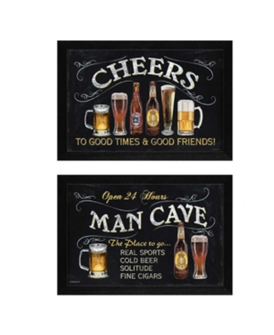 Trendy Decor 4u Cheers Collection By Debbie Dewitt, Printed Wall Art, Ready To Hang, Black Frame, 40" X 14" In Multi