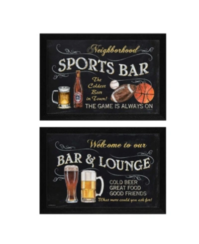 Trendy Decor 4u Sports Bar Collection By Debbie Dewitt, Printed Wall Art, Ready To Hang, Black Frame, 40" X 14" In Multi