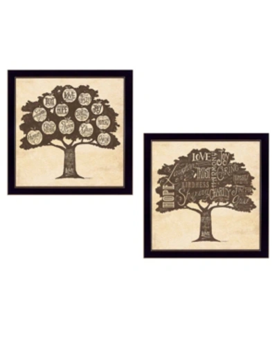Trendy Decor 4u Family Trees Collection By Debbie Strain, Printed Wall Art, Ready To Hang, Black Frame, 28" X 14" In Multi
