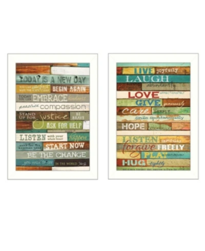 Trendy Decor 4u Today Is A New Day Collection By Marla Rae, Printed Wall Art, Ready To Hang, White Frame, 10" X 14" In Multi