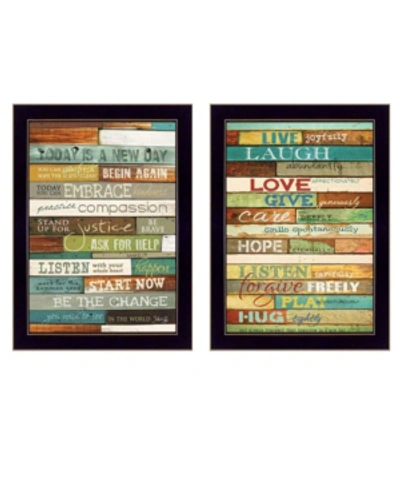 Trendy Decor 4u Today Is A New Day Collection By Marla Rae, Printed Wall Art, Ready To Hang, Black Frame, 10" X 14" In Multi