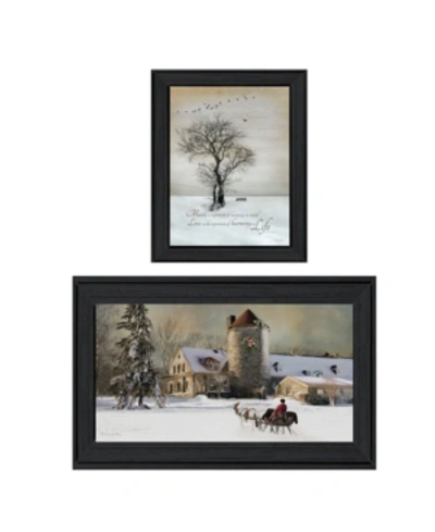 Trendy Decor 4u Winter Harmony Vignette Collection By Robin-lee Vieira, Printed Wall Art, Ready To Hang, Black Frame In Multi