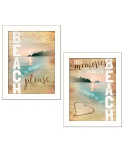 Trendy Decor 4u Beach Please Collection By Marla Rae, Printed Wall Art, Ready To Hang, White Frame, 28" X 14" In Multi