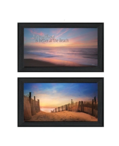 Trendy Decor 4u At The Beach Collection By Lori Deiter, Printed Wall Art, Ready To Hang, Black Frame, 42" X 12" In Multi