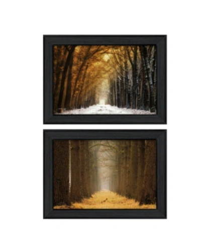 Trendy Decor 4u Golden Forest Path Collection By Martin Podt, Printed Wall Art, Ready To Hang, Black Frame, 42" X 15 In Multi