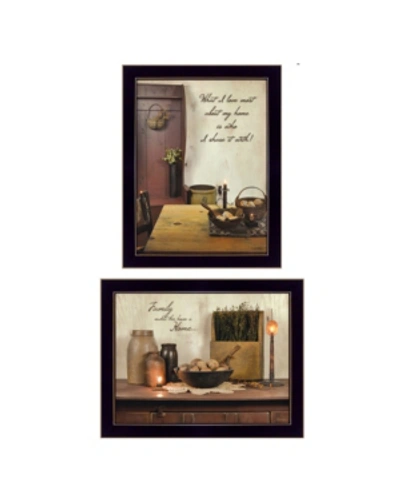 Trendy Decor 4u Home And Family Collection By Susan Boyer, Printed Wall Art, Ready To Hang, Black Frame, 36" X 14" In Multi