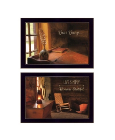Trendy Decor 4u Dear Diary Collection By Lori Deiter, Printed Wall Art, Ready To Hang, Black Frame, 40" X 14" In Multi