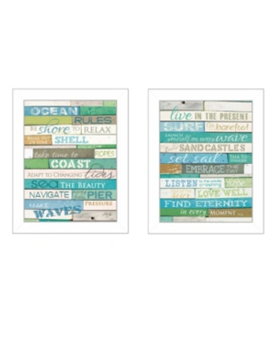 Trendy Decor 4u Live In The Present Collection By Marla Rae, Printed Wall Art, Ready To Hang, White Frame, 14" X 18" In Multi