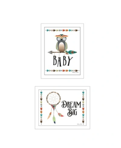 Trendy Decor 4u Baby Owl/dream Big Collection By Susan Boyer, Printed Wall Art, Ready To Hang, White Frame, 18" X 14 In Multi