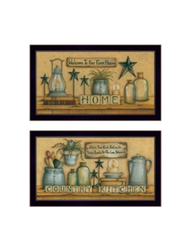 Trendy Decor 4u Country Welcome Collection By Mary June, Printed Wall Art, Ready To Hang, Black Frame, 40" X 11" In Multi