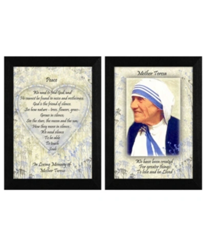 Trendy Decor 4u Peace Quotes By Mother Teresa Collection, Printed Wall Art, Ready To Hang, Black Frame, 10" X 14" In Multi