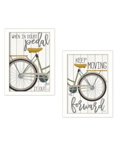 Trendy Decor 4u Pedal It Out 2-piece Vignette By Marla Rae, White, 14" X 20" In Multi