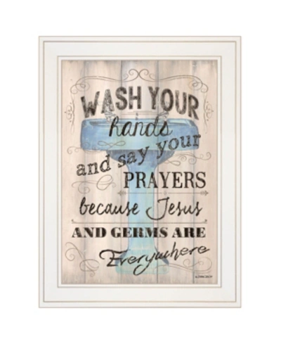 Trendy Decor 4u Bathroom Humor By Debbie Dewitt, Ready To Hang Framed Print, White Frame, 15" X 19" In Multi