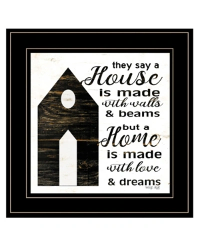 Trendy Decor 4u A House By Cindy Jacobs, Ready To Hang Framed Print, Black Frame, 15" X 15" In Multi