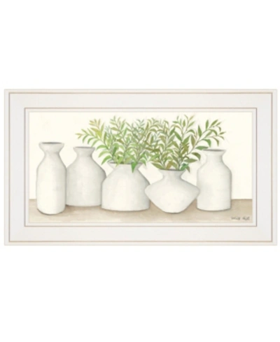 Trendy Decor 4u Simplicity In White Ii By Cindy Jacobs, Ready To Hang Framed Print, White Frame, 21" X 11" In Multi