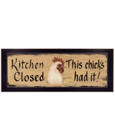 Trendy Decor 4u Kitchen Closed By Gail Eads, Ready To Hang Framed Print, Black Frame, 20" X 8" In Multi