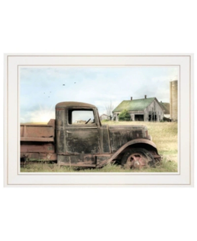 Trendy Decor 4u Vintage-like Farm Trucks I By Lori Deiter, Ready To Hang Framed Print, White Frame, 15" X 21" In Multi