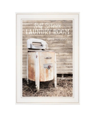 Trendy Decor 4u Laundry Room By Lori Deiter, Ready To Hang Framed Print, White Frame, 15" X 21" In Multi