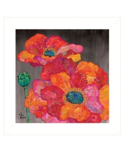 Trendy Decor 4u Blooms On Black Ii By Lisa Morales, Ready To Hang Framed Print, White Frame, 15" X 15" In Multi