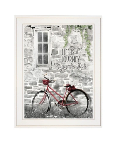 Trendy Decor 4u Life Is A Journey By Lori Deiter, Ready To Hang Framed Print, White Frame, 15" X 19" In Multi