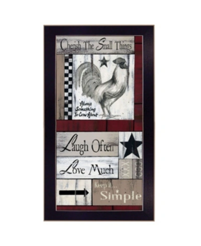 Trendy Decor 4u Cherish The Small Things By Lisa Morales, Ready To Hang Framed Print, Black Frame, 11" X 20" In Multi