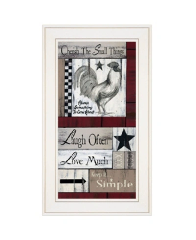 Trendy Decor 4u Cherish The Small Things By Linda Spivery, Ready To Hang Framed Print, White Frame, 12" X 21" In Multi