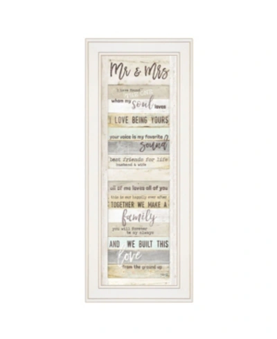 Trendy Decor 4u Mr And Mrs By Marla Rae, Ready To Hang Framed Print, White Frame, 11" X 27" In Multi