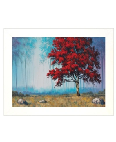 Trendy Decor 4u Red Tree By Tim Gagnon, Ready To Hang Framed Print, White Frame, 19" X 15" In Multi
