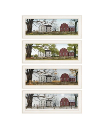 Trendy Decor 4u Four Seasons Collection Ii 4-piece Vignette By Billy Jacobs, White Frame, 21" X 9" In Multi