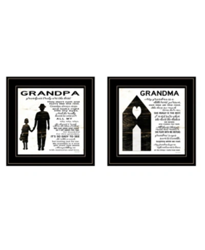 Trendy Decor 4u My Grandparents Are The Best 2-piece Vignette By Cindy Jacobs, Black Frame, 15" X 15" In Multi