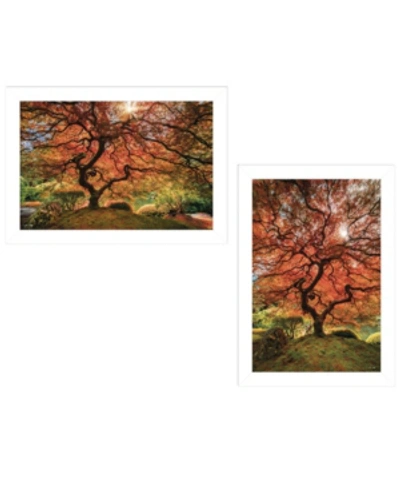 Trendy Decor 4u First Colors Of Fall I 2-piece Vignette By Moises Levy, White Frame, 21" X 15" In Multi