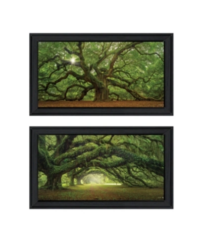 Trendy Decor 4u Tree Arbors 2-piece Vignette By Moises Levy, Black Frame, 39" X 21" In Multi